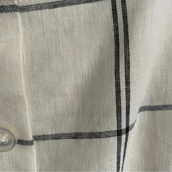 A New Day Women's Cream Window Pane Crop Top With Buttons and Drawstring Size M - Picture 3 of 7